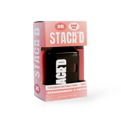 Stack’d 7- Hydroxymitragynine Vape 200mg Strawberries & Cream 2g